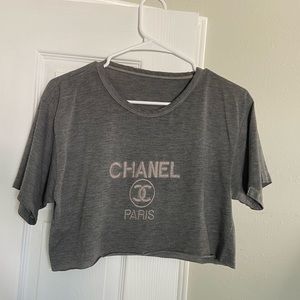 Vintage gray Chanel cropped tshirt